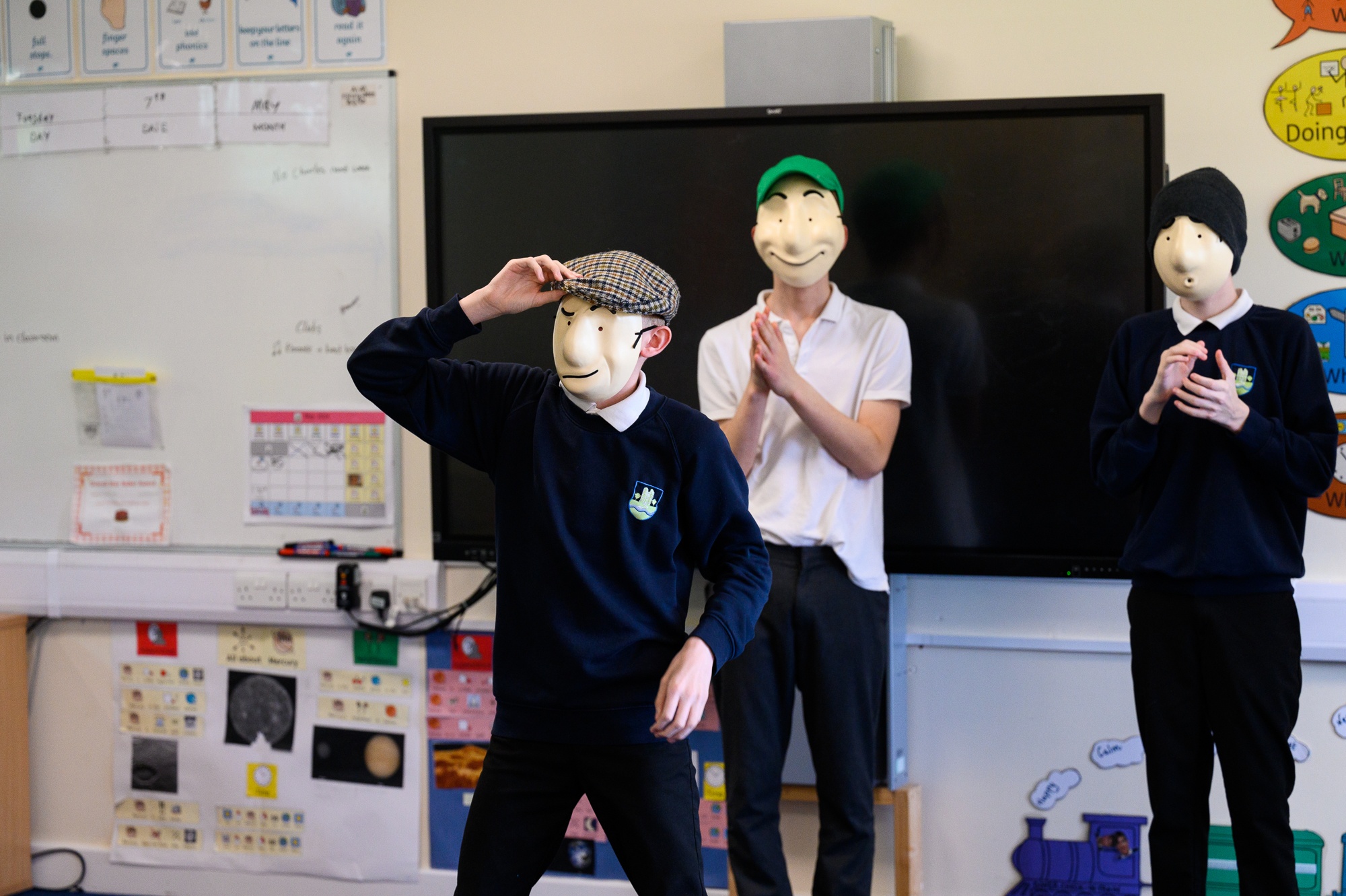 Student acting in drama